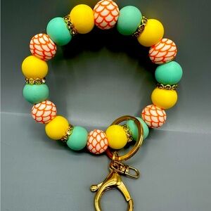 Silicone Decorative Wristlet, Hands Free Bracelet, Pine Cone Pattern, Summer